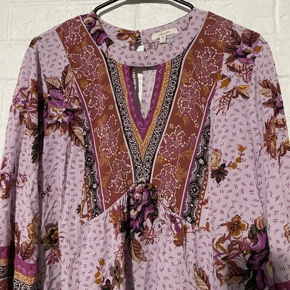 Maurices Floral Boho Peasant Blouse Top - Picture 3 of 10